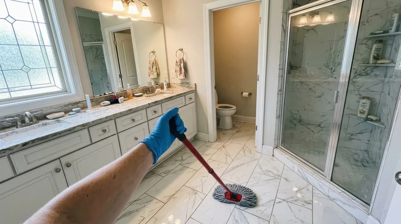 The same bathroom after a professional clean