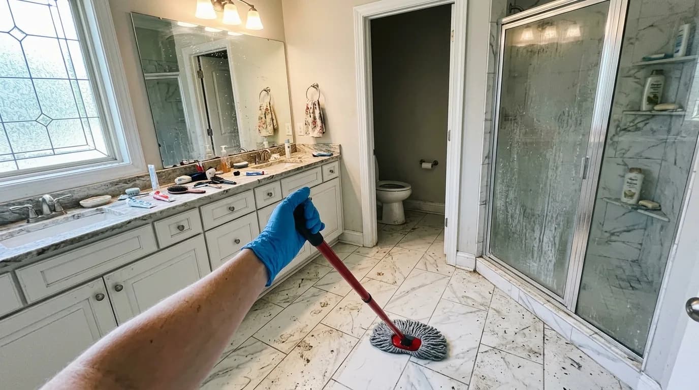 Bathroom before cleaning